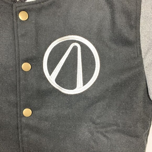 Borderlands Insert Coin Unisex Varsity Jacket S Black & Gray With Striped Cuffs - Picture 2 of 9